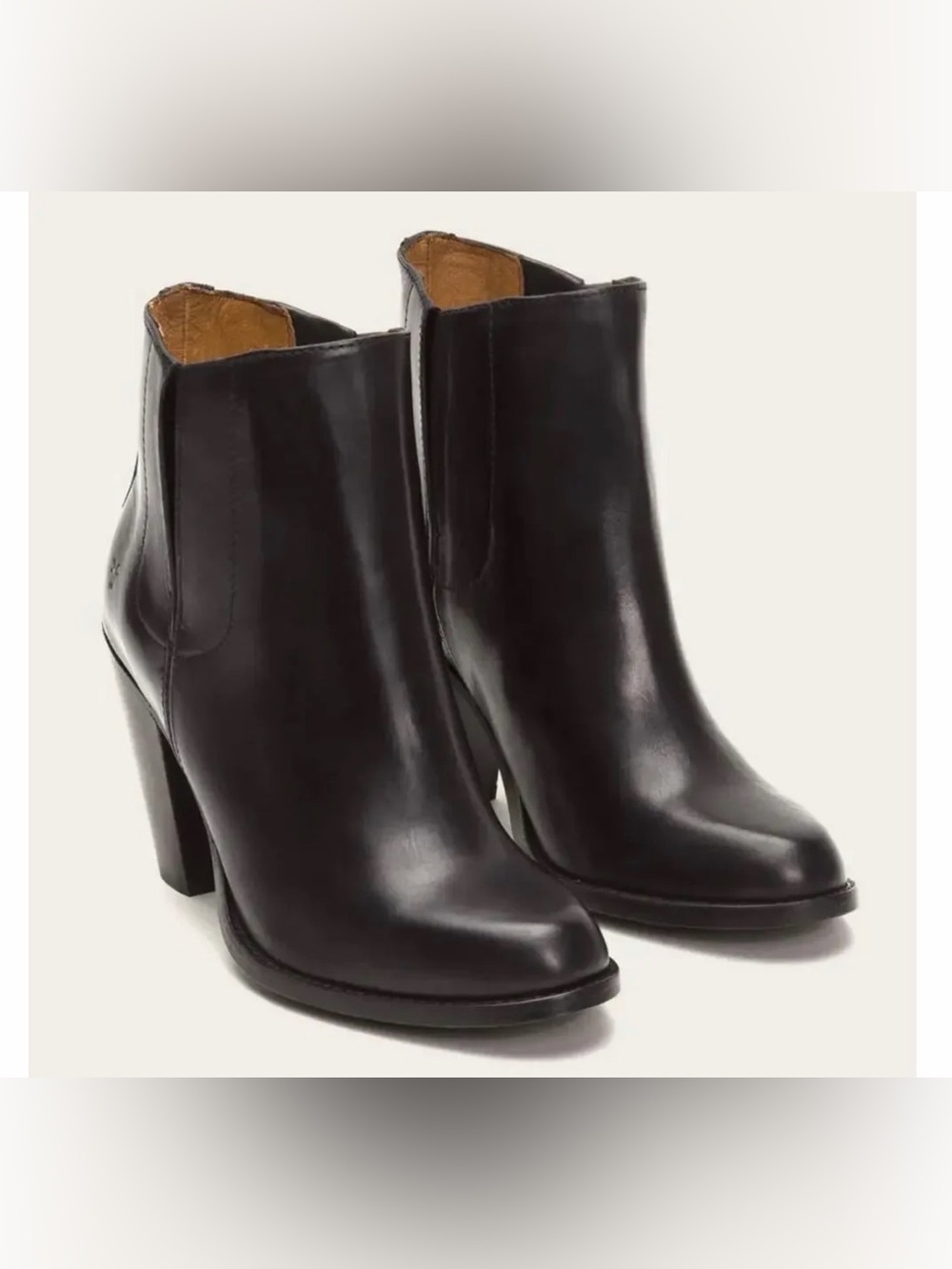 Frye Jenny Jet Black Leather Chelsea Ankle Boots Women’s Size 7